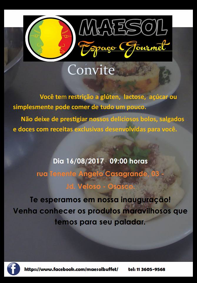 CONVITE DA MAESOL ESPAÇO GOURMET