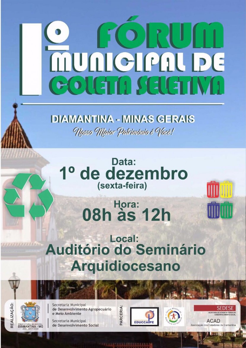 1º fórum municipal de coleta seletiva – diamantina – MG