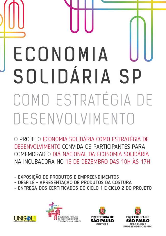 ECONOMIA SOLIDÁRIA SÃO PAULO – COMO ESTRATÉGIA DE DESENVOLVIMENTO