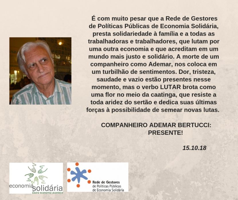 Homenagem ao companheiro Ademar Bertucci