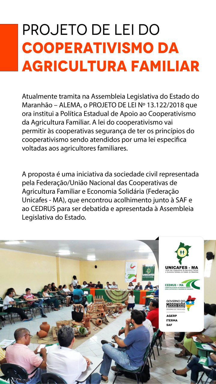 Projeto de Lei – Cooperativismo da Agricultura Familiar (Governo do Estado do Maranhão)