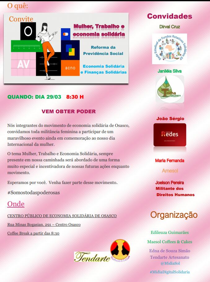 Mulher, Trabalho e Economia Solidária em Osasco