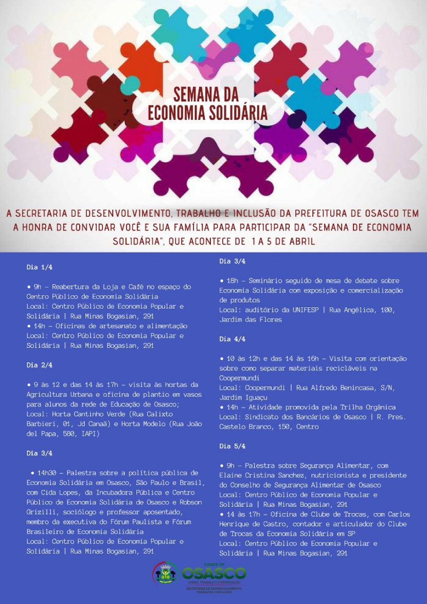 Semana da Economia Solidária em Osasco – SP