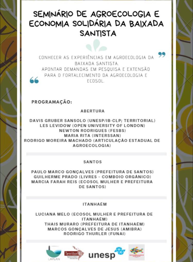 Seminário de Agroecologia e Economia Solidária da Baixada Santista