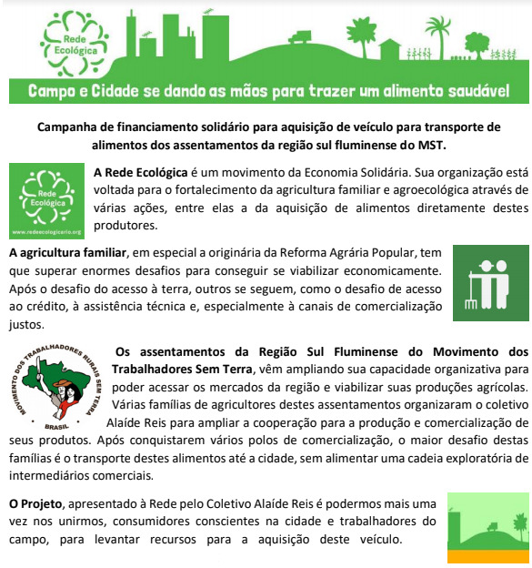 Campo e Cidade se Dando as Mãos para Trazer um Alimento Saudável