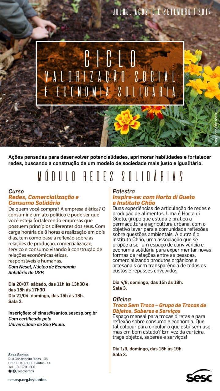 Ciclo de Valorização Social e Economia Solidária