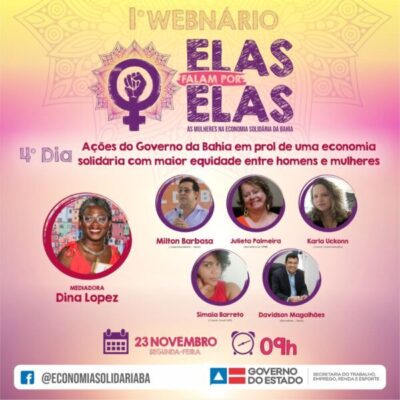 Webinário debate protagonismo das mulheres na economia solidária